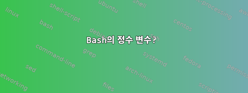 Bash의 정수 변수?