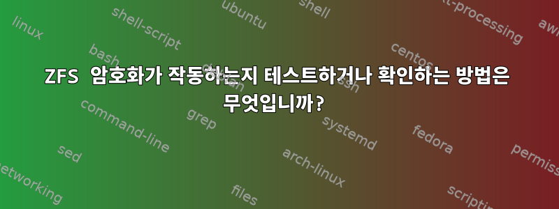 ZFS 암호화가 작동하는지 테스트하거나 확인하는 방법은 무엇입니까?