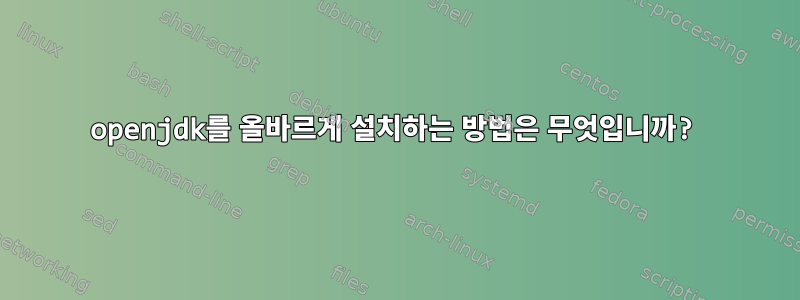 openjdk를 올바르게 설치하는 방법은 무엇입니까?