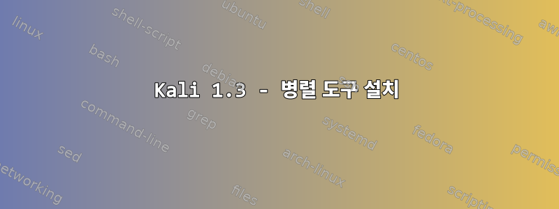 Kali 1.3 - 병렬 도구 설치