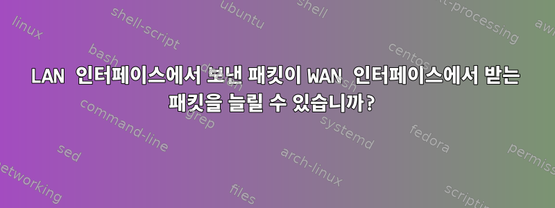 LAN 인터페이스에서 보낸 패킷이 WAN 인터페이스에서 받는 패킷을 늘릴 수 있습니까?