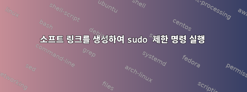 소프트 링크를 생성하여 sudo 제한 명령 실행