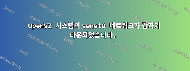 OpenVZ 시스템의 venet0 네트워크가 갑자기 다운되었습니다.