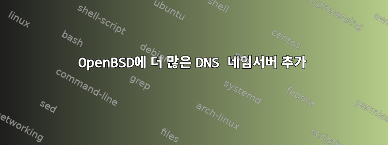 OpenBSD에 더 많은 DNS 네임서버 추가