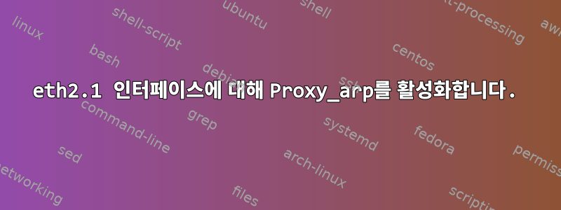 eth2.1 인터페이스에 대해 Proxy_arp를 활성화합니다.