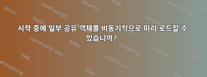 시작 중에 일부 공유 객체를 비동기적으로 미리 로드할 수 있습니까?