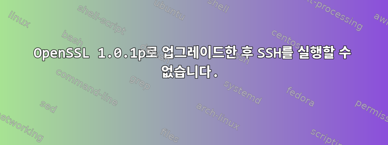 OpenSSL 1.0.1p로 업그레이드한 후 SSH를 실행할 수 없습니다.