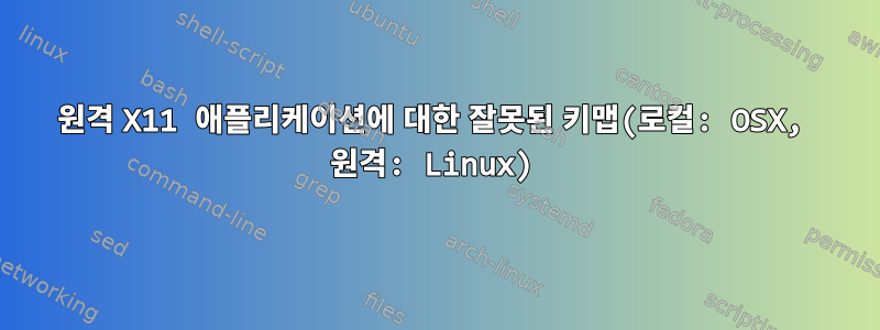 원격 X11 애플리케이션에 대한 잘못된 키맵(로컬: OSX, 원격: Linux)