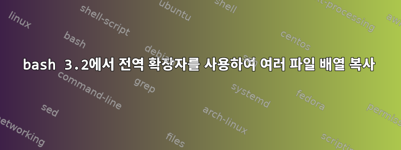 bash 3.2에서 전역 확장자를 사용하여 여러 파일 배열 복사