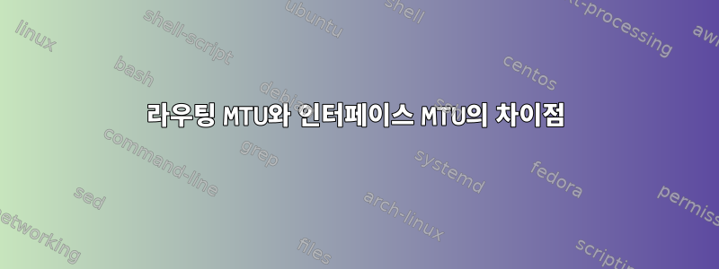 라우팅 MTU와 인터페이스 MTU의 차이점