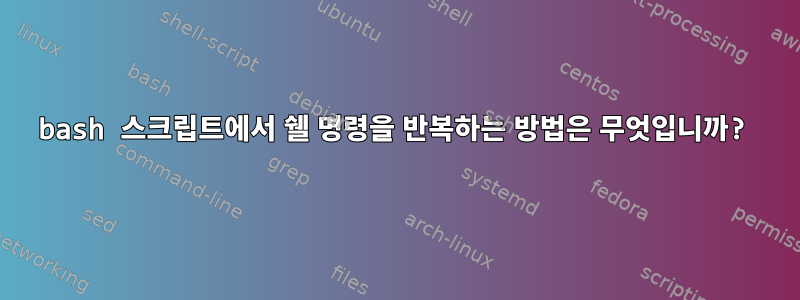 bash 스크립트에서 쉘 명령을 반복하는 방법은 무엇입니까?