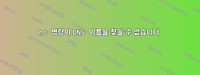 nc 명령이 DNS 이름을 찾을 수 없습니다