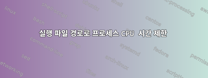 실행 파일 경로로 프로세스 CPU 시간 제한