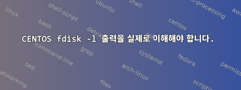 CENTOS fdisk -l 출력을 실제로 이해해야 합니다.