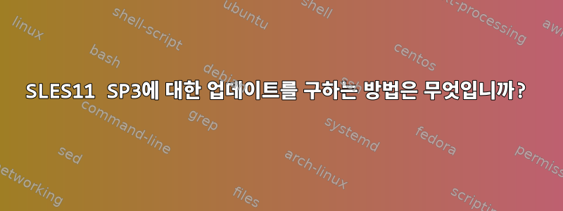 SLES11 SP3에 대한 업데이트를 구하는 방법은 무엇입니까?