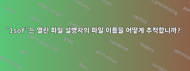 `lsof`는 열린 파일 설명자의 파일 이름을 어떻게 추적합니까?