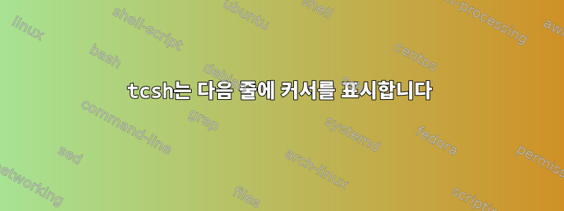 tcsh는 다음 줄에 커서를 표시합니다