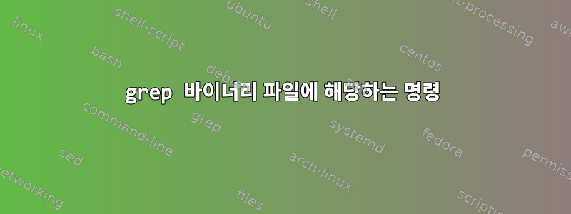 grep 바이너리 파일에 해당하는 명령