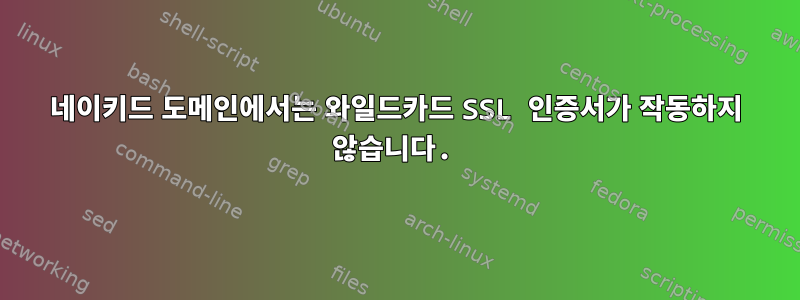 네이키드 도메인에서는 와일드카드 SSL 인증서가 작동하지 않습니다.