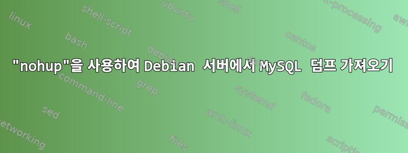 "nohup"을 사용하여 Debian 서버에서 MySQL 덤프 가져오기