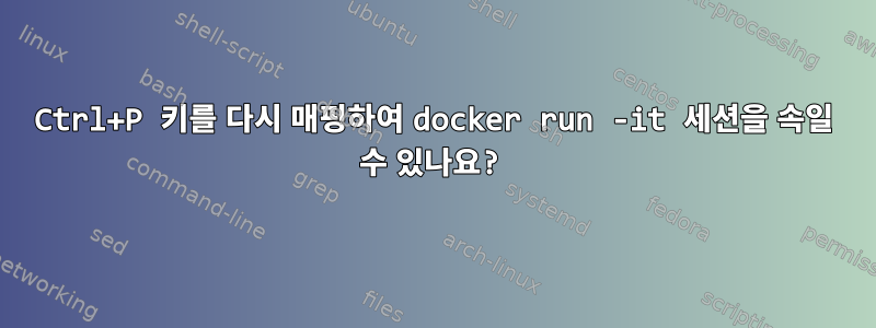 Ctrl+P 키를 다시 매핑하여 docker run -it 세션을 속일 수 있나요?