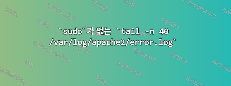 `sudo`가 없는 `tail -n 40 /var/log/apache2/error.log`