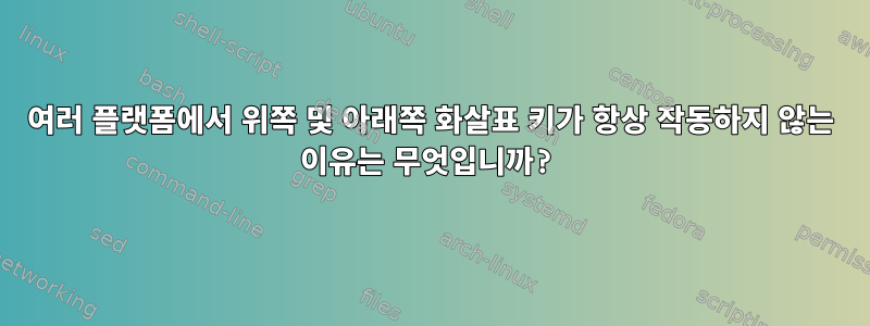 여러 플랫폼에서 위쪽 및 아래쪽 화살표 키가 항상 작동하지 않는 이유는 무엇입니까?