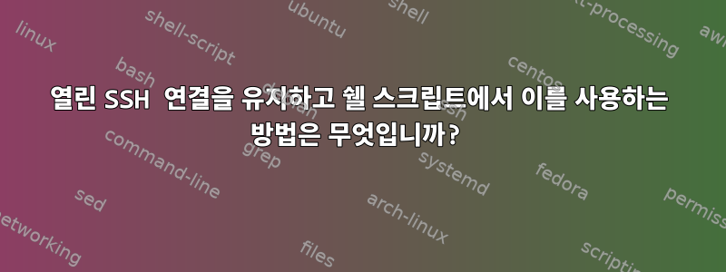 열린 SSH 연결을 유지하고 쉘 스크립트에서 이를 사용하는 방법은 무엇입니까?