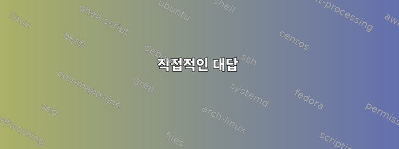 직접적인 대답