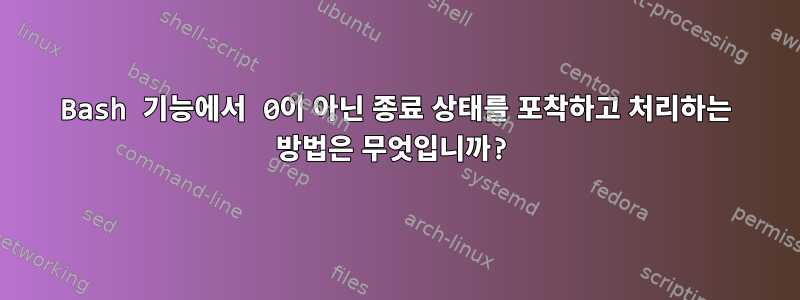 Bash 기능에서 0이 아닌 종료 상태를 포착하고 처리하는 방법은 무엇입니까?