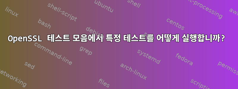 OpenSSL 테스트 모음에서 특정 테스트를 어떻게 실행합니까?