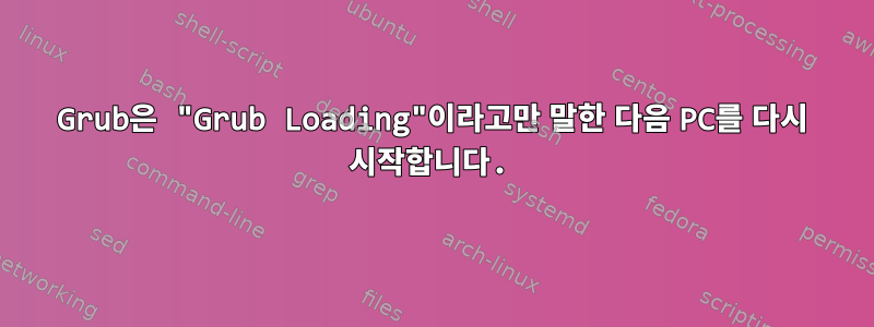 Grub은 "Grub Loading"이라고만 말한 다음 PC를 다시 시작합니다.