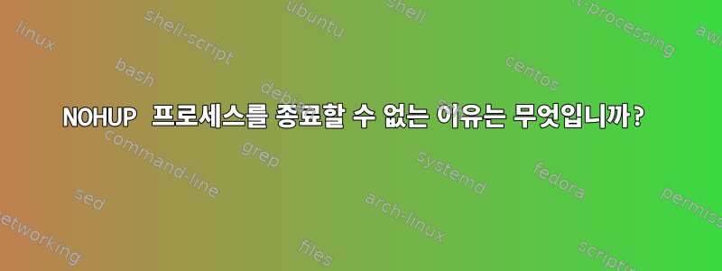 NOHUP 프로세스를 종료할 수 없는 이유는 무엇입니까?