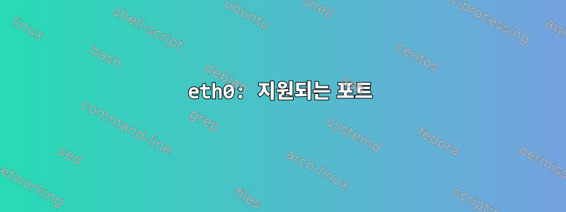 eth0: 지원되는 포트