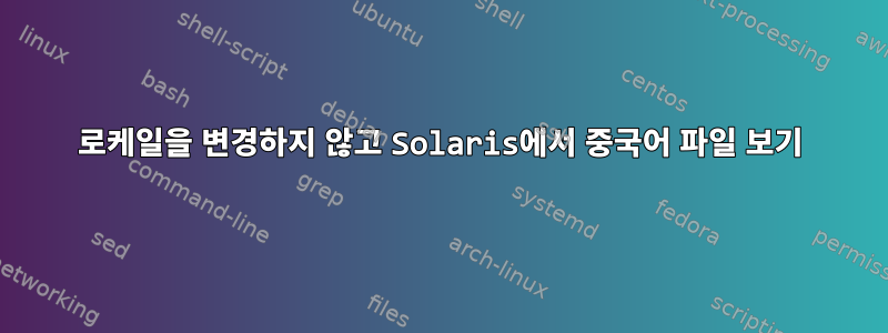 로케일을 변경하지 않고 Solaris에서 중국어 파일 보기