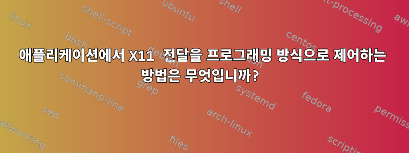 애플리케이션에서 X11 전달을 프로그래밍 방식으로 제어하는 ​​방법은 무엇입니까?