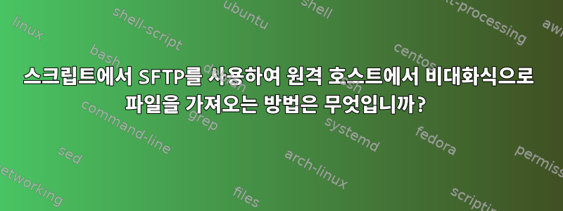 스크립트에서 SFTP를 사용하여 원격 호스트에서 비대화식으로 파일을 가져오는 방법은 무엇입니까?