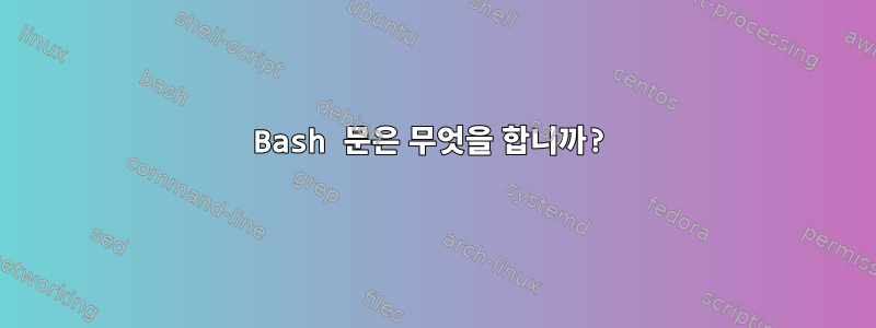 Bash 문은 무엇을 합니까?