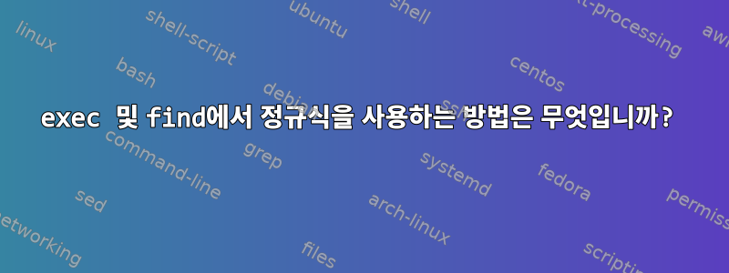 exec 및 find에서 정규식을 사용하는 방법은 무엇입니까?