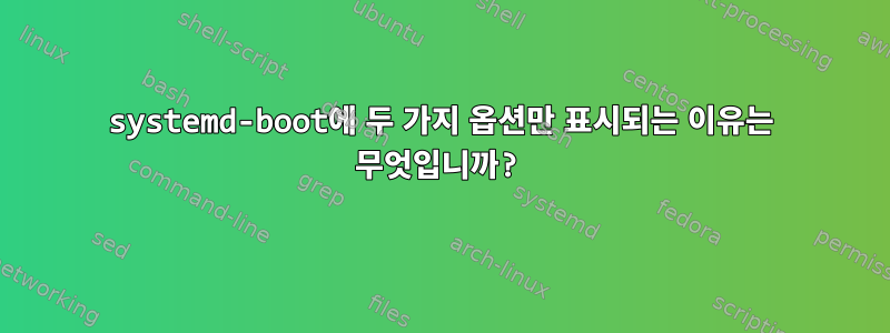 systemd-boot에 두 가지 옵션만 표시되는 이유는 무엇입니까?