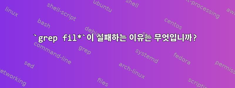 `grep fil*`이 실패하는 이유는 무엇입니까?