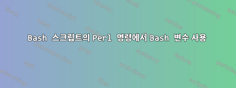 Bash 스크립트의 Perl 명령에서 Bash 변수 사용