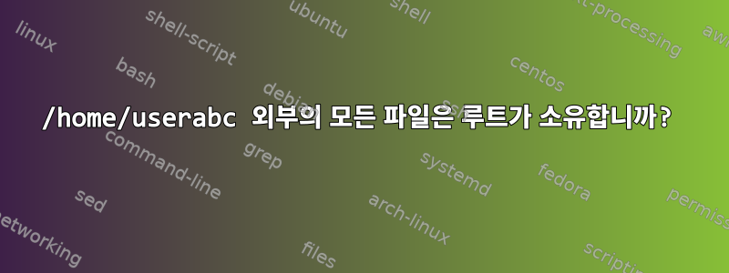 /home/userabc 외부의 모든 파일은 루트가 소유합니까?