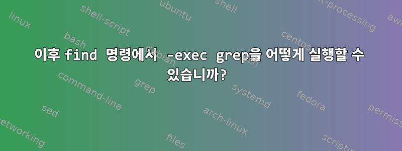 이후 find 명령에서 -exec grep을 어떻게 실행할 수 있습니까?