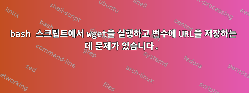 bash 스크립트에서 wget을 실행하고 변수에 URL을 저장하는 데 문제가 있습니다.