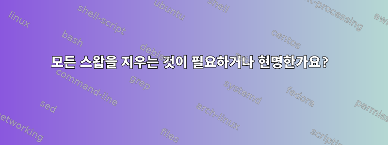 모든 스왑을 지우는 것이 필요하거나 현명한가요?