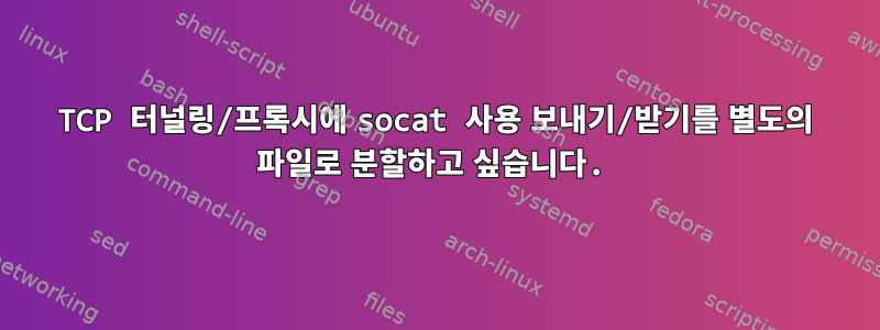 TCP 터널링/프록시에 socat 사용 보내기/받기를 별도의 파일로 분할하고 싶습니다.