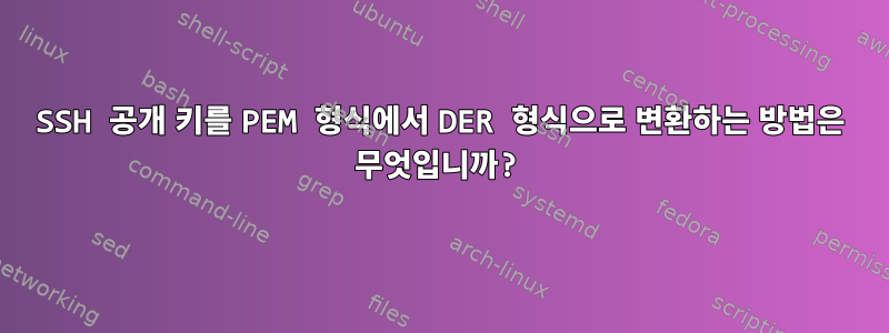 SSH 공개 키를 PEM 형식에서 DER 형식으로 변환하는 방법은 무엇입니까?