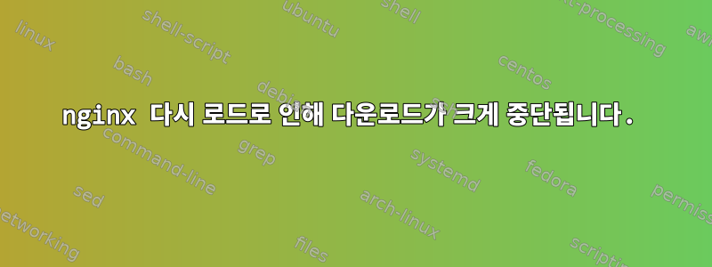 nginx 다시 로드로 인해 다운로드가 크게 중단됩니다.