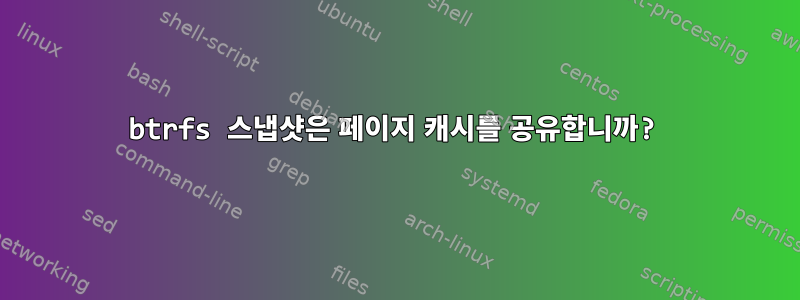 btrfs 스냅샷은 페이지 캐시를 공유합니까?